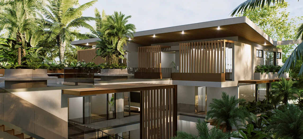 Side elevation and terraces